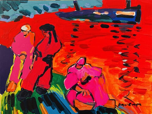 Coucher rougeoyant by Daniel PAUGAM, Painting for Sale on Select