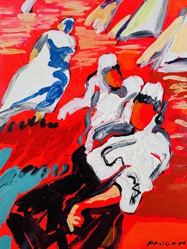 Coucher sur les voiles by Daniel PAUGAM, Painting for Sale on Select