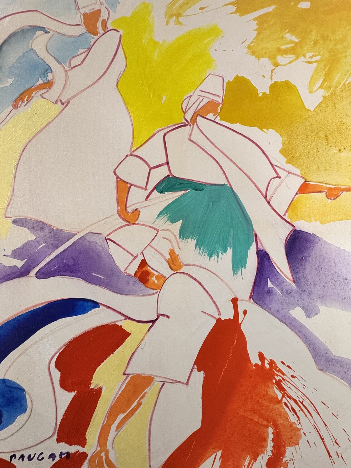 3 bigoudénes au goémon Daniel PAUGAM Original painting for sale