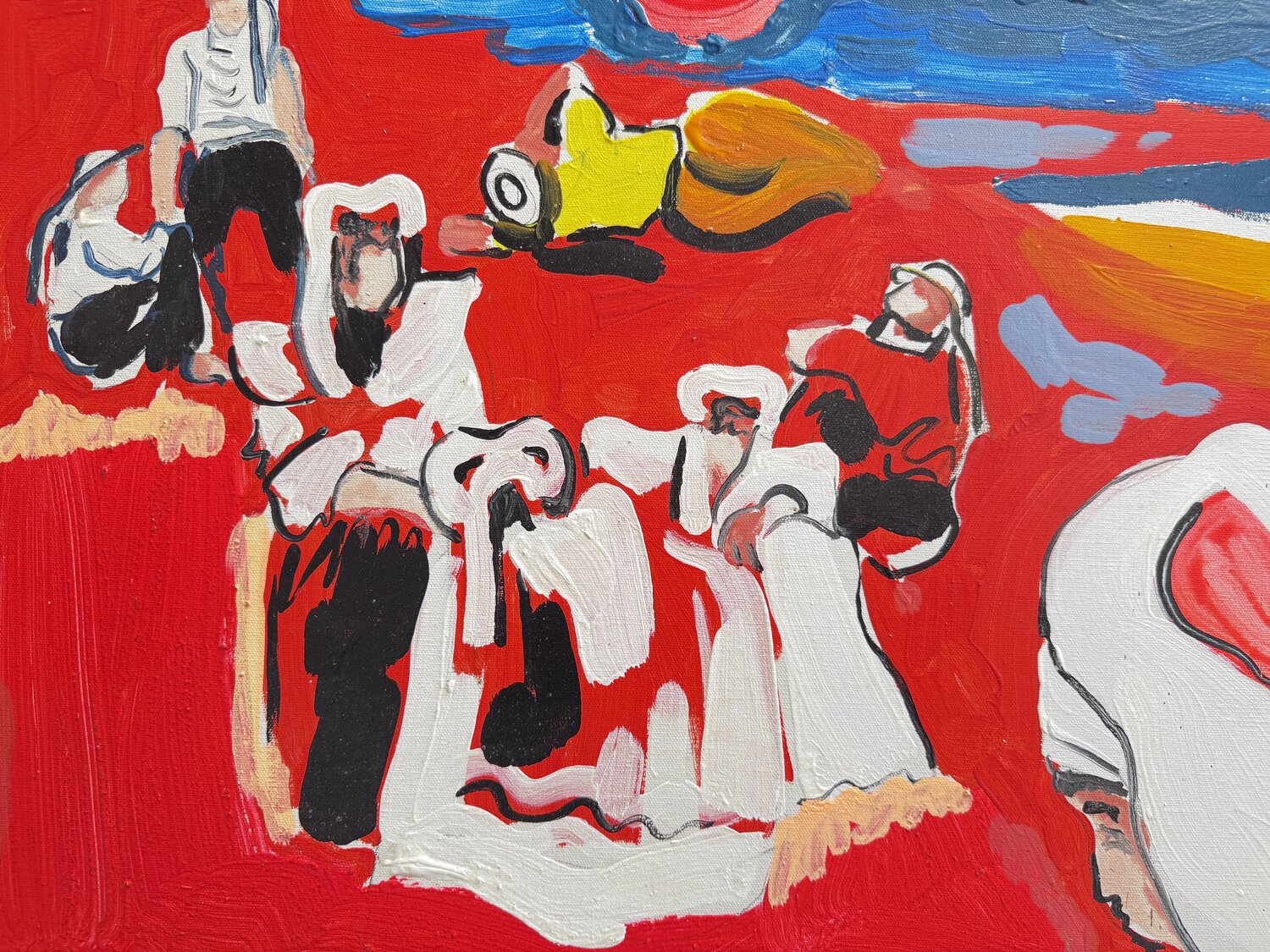 Coucher de soleil rouge Daniel PAUGAM Original painting for sale
