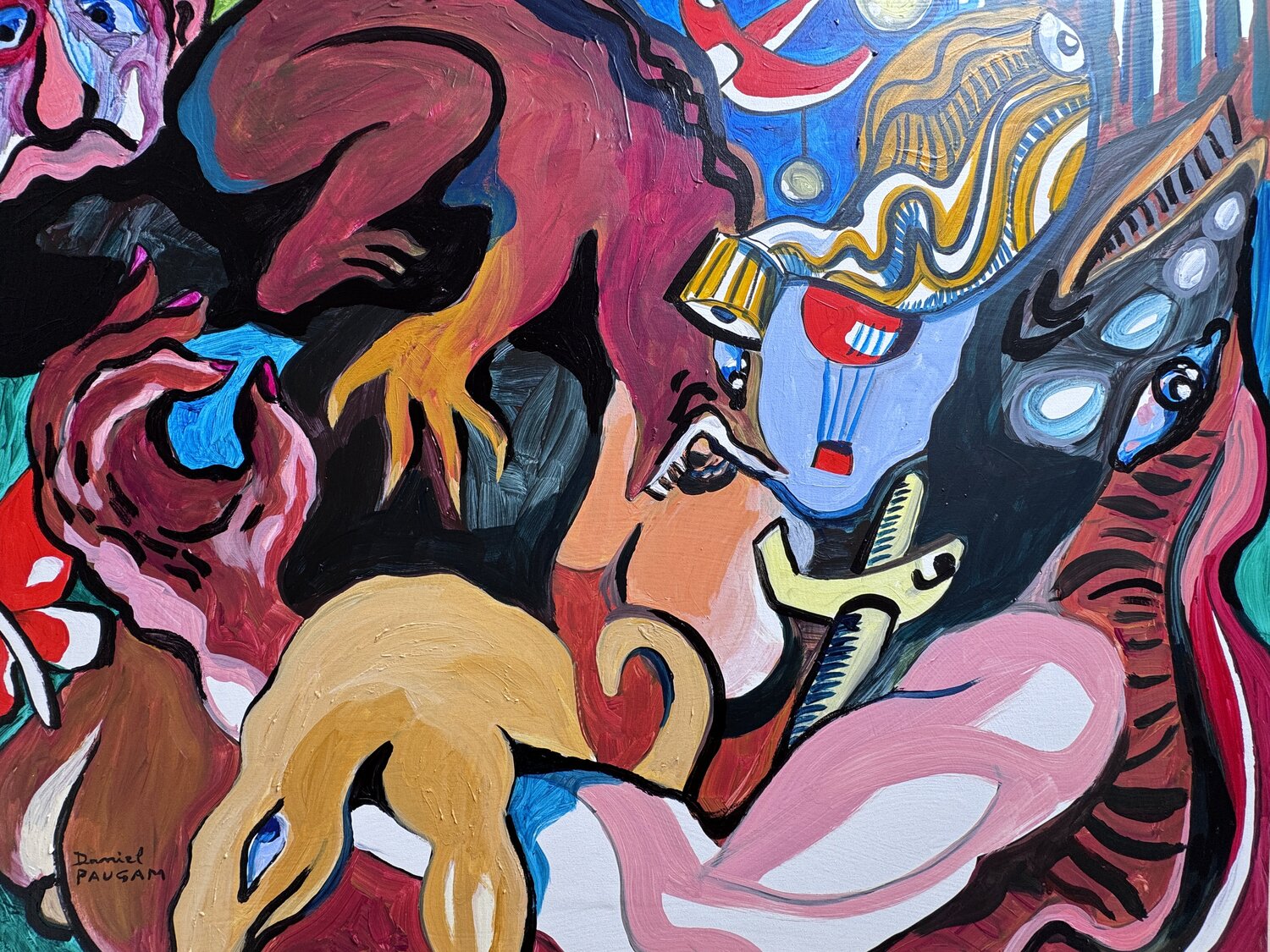 Le bain zen de la reine Daniel PAUGAM Original painting for sale