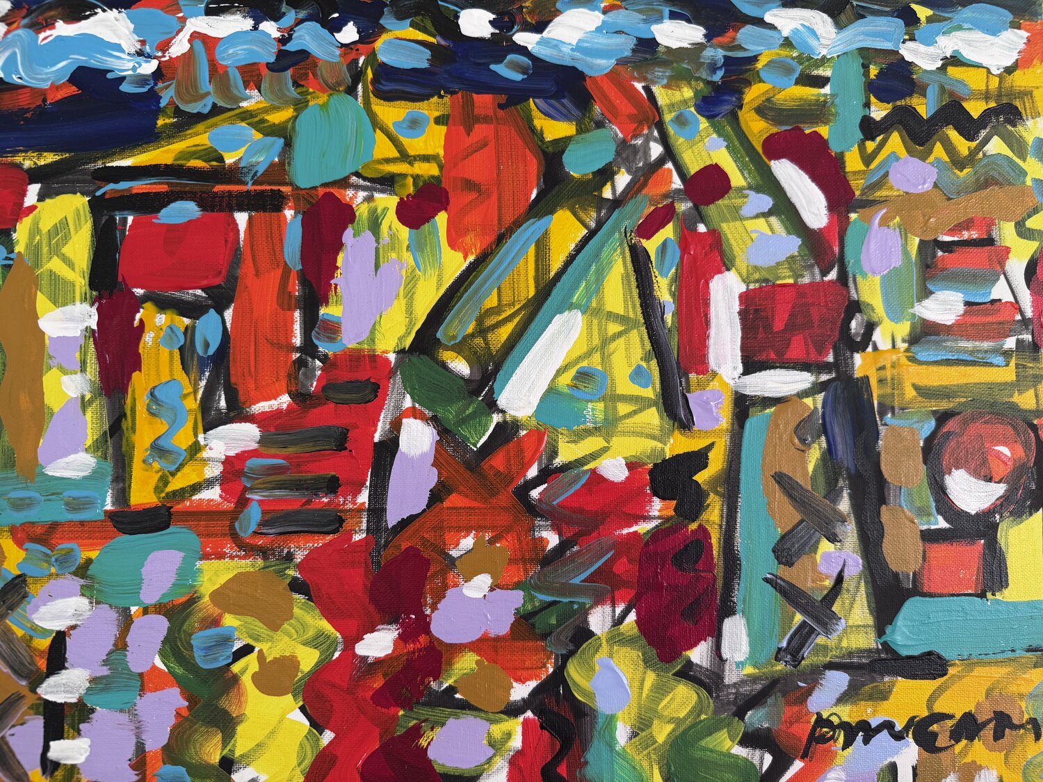 Les grues au boulot Daniel PAUGAM Original painting for sale