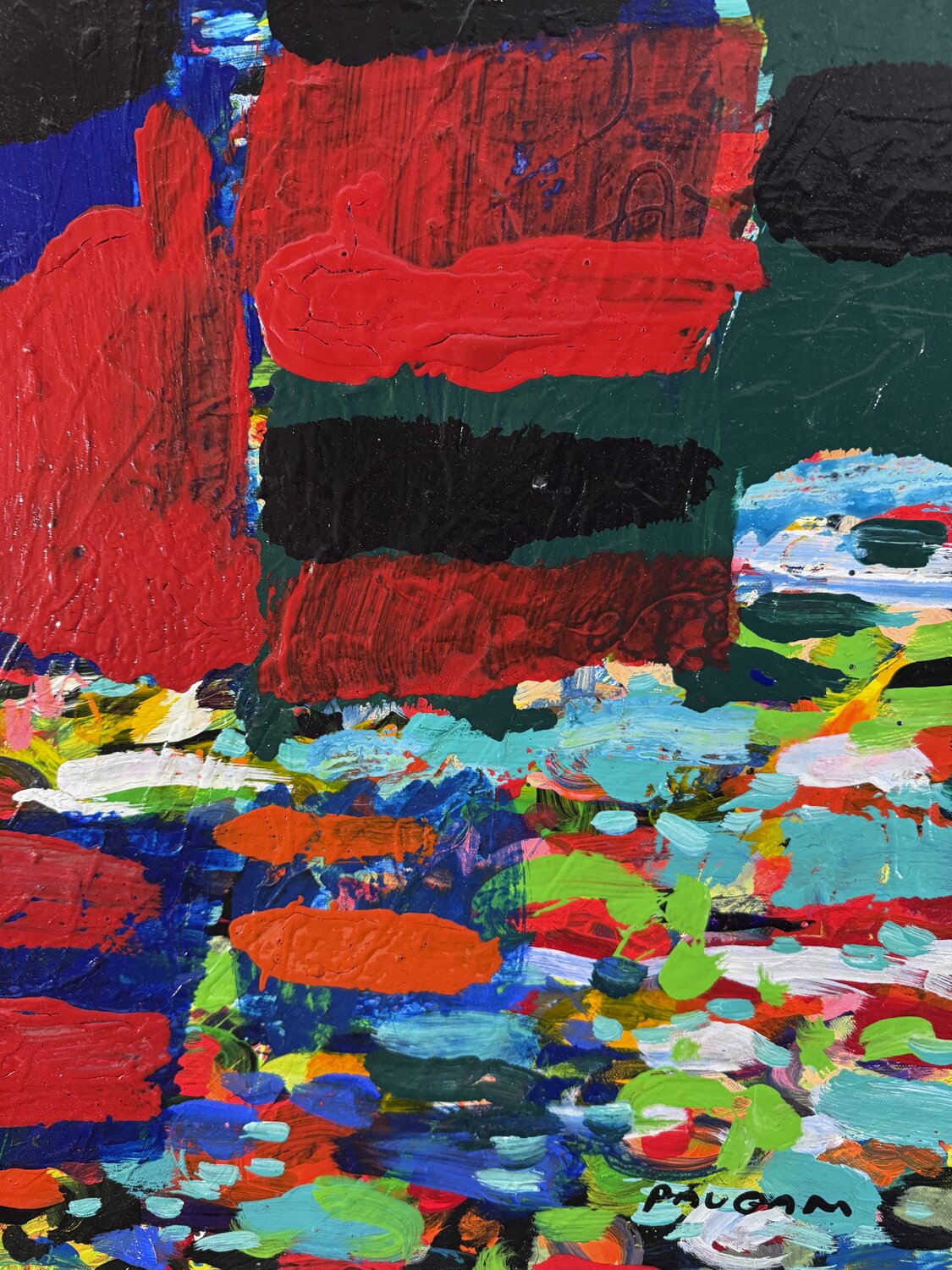 Les reflets carrés Daniel PAUGAM Original painting for sale