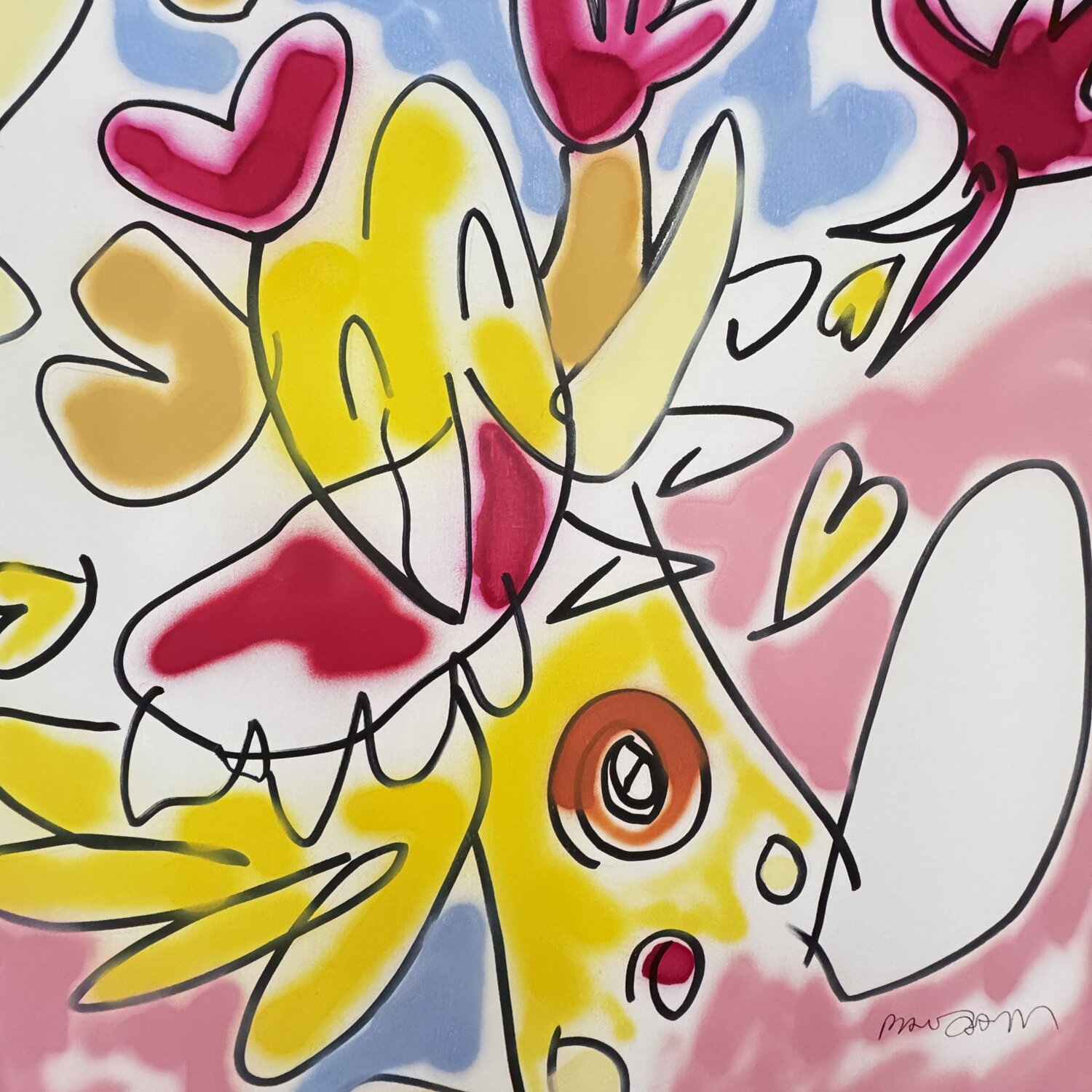 Le lanceur de cœurs Daniel PAUGAM Original painting for sale