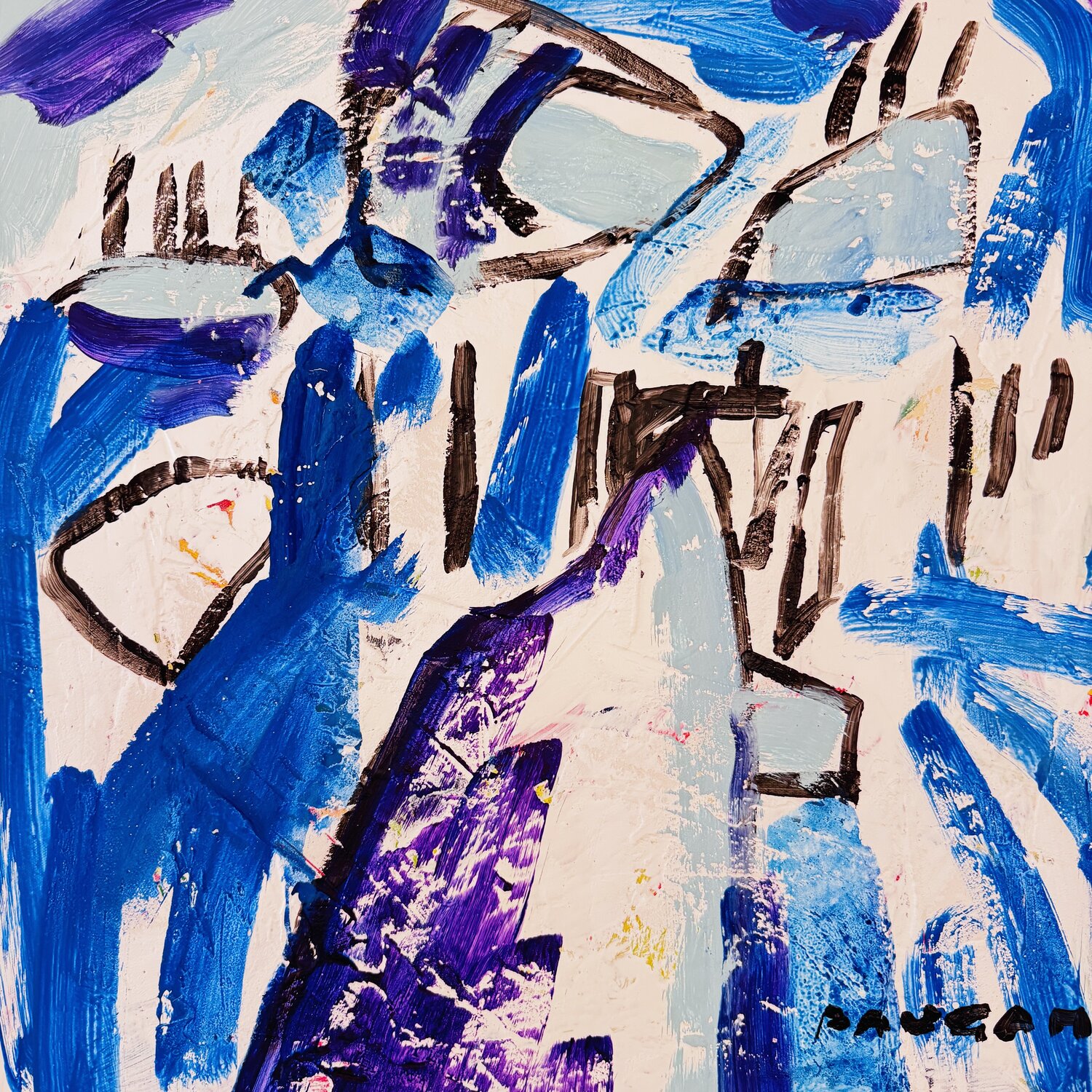 Le paysage bleu Daniel PAUGAM Original painting for sale