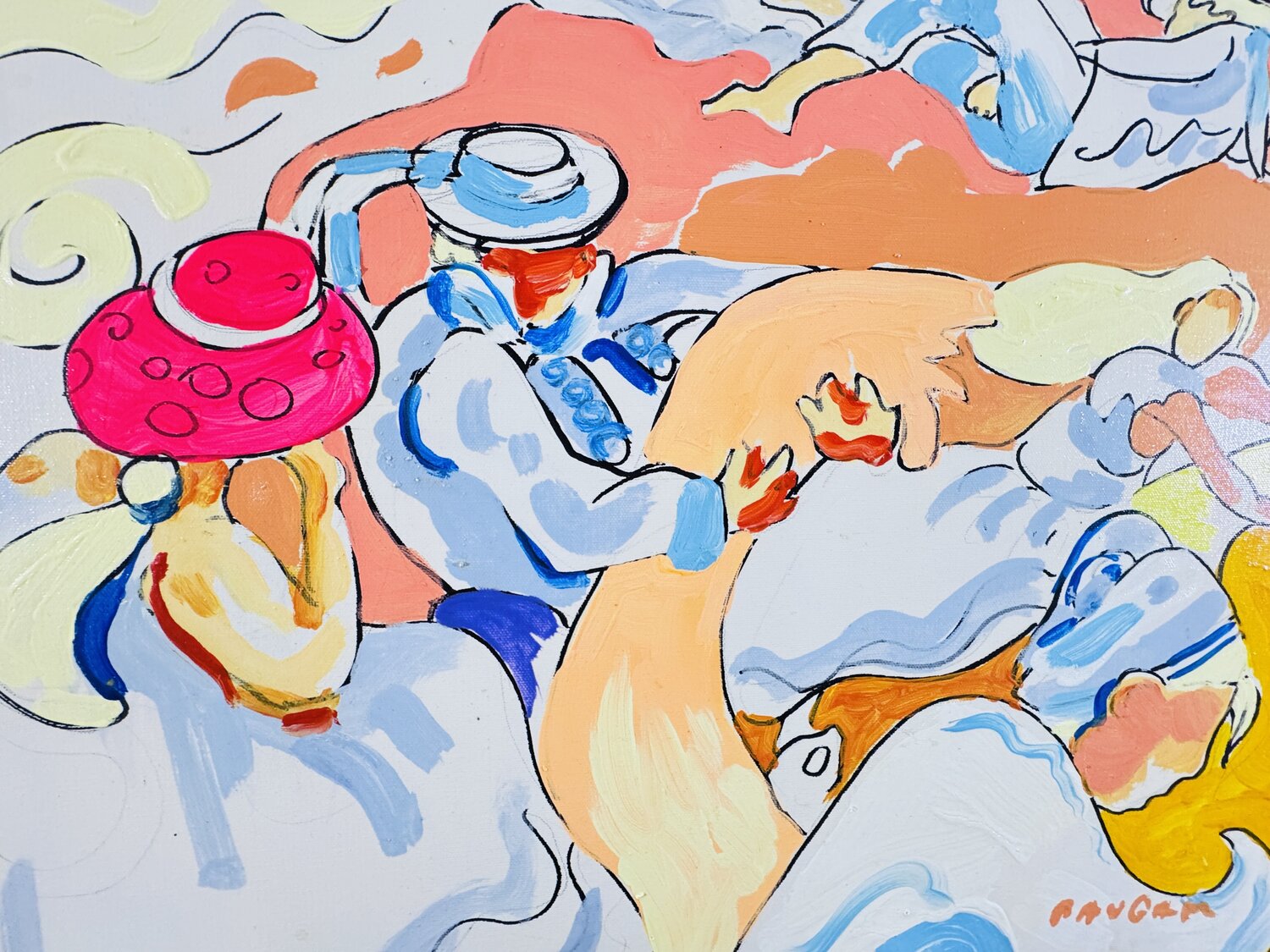 On va à la plage ? Daniel PAUGAM Original painting for sale
