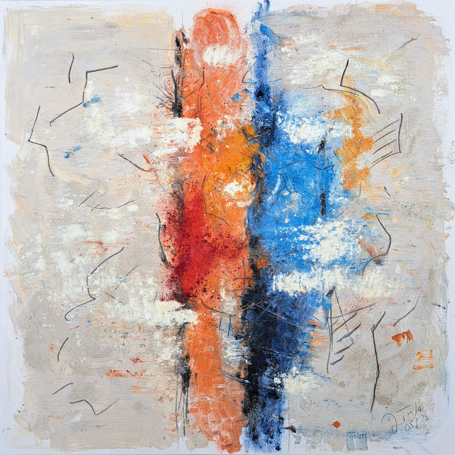 rot.trifft.blau Justina Trefz Original painting for sale