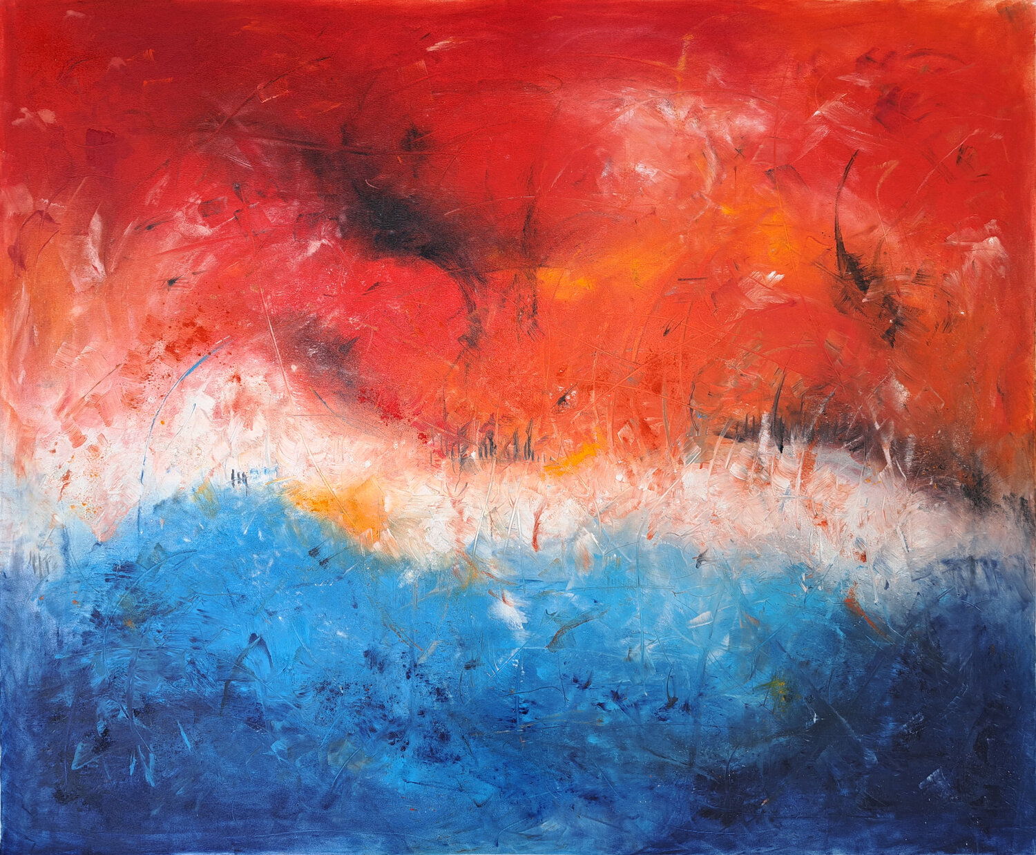 beyond the horizon Justina Trefz Original painting for sale