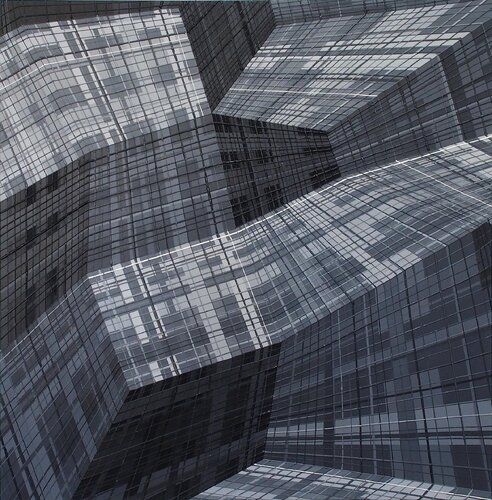 Architecture Imaginaire en Construction Angulaire by Jeremi Ca, Painting for Sale on Select