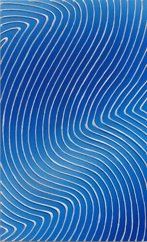 Ondes #4 The blue variation serie by Jeremi Ca, Painting for Sale on Select