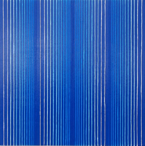 Ondes #4 verticality in blue variation#1 by Jeremi Ca, Painting for Sale on Select