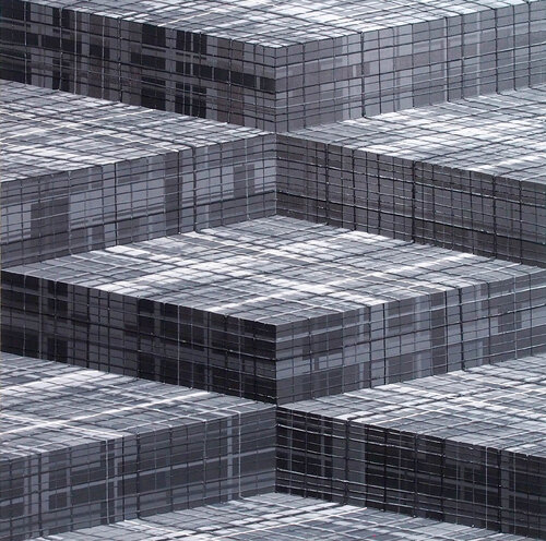 Construction angulaire en nuances de gris #3 by Jeremi Ca, Painting for Sale on Select