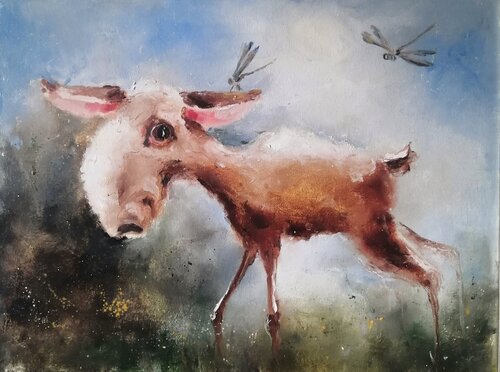 Little saiga by Galina Kolomenskaya, Painting for Sale on Select