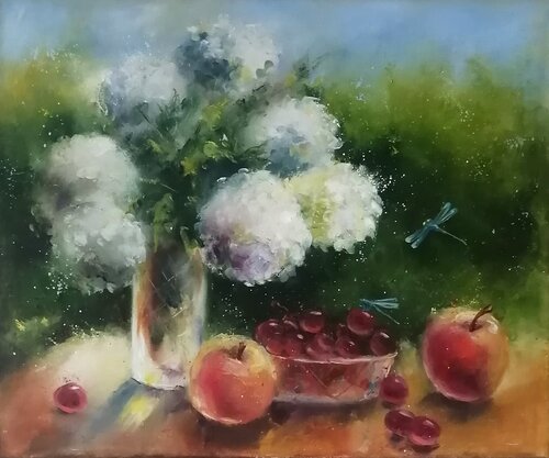 Hydrangeas by Galina Kolomenskaya, Painting for Sale on Select