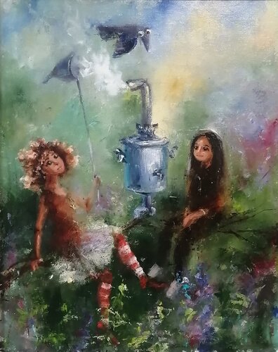Garden fairies by Galina Kolomenskaya, Painting for Sale on Select