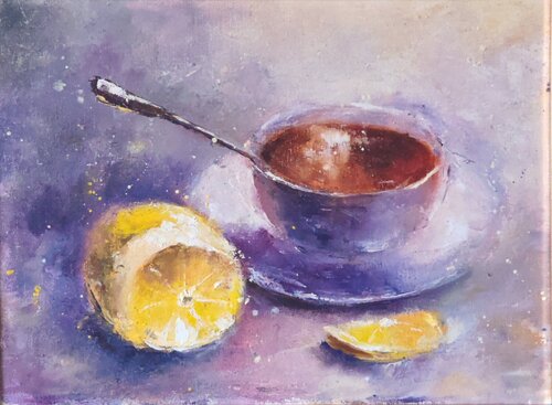 The Morning Cup of Tea by Galina Kolomenskaya, Painting for Sale on Select