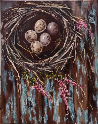 Quail’s Nest by Galina Kolomenskaya, Painting for Sale on Select
