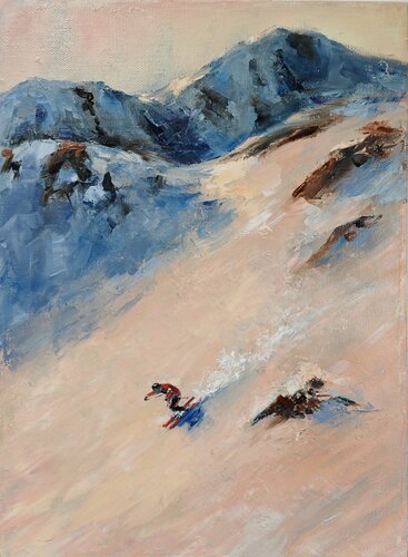 The Last Run of the Day by Galina Kolomenskaya, Painting for Sale on Select