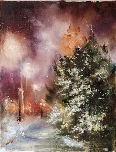 First Snow von Galina Kolomenskaya, Malerei kaufen auf Select