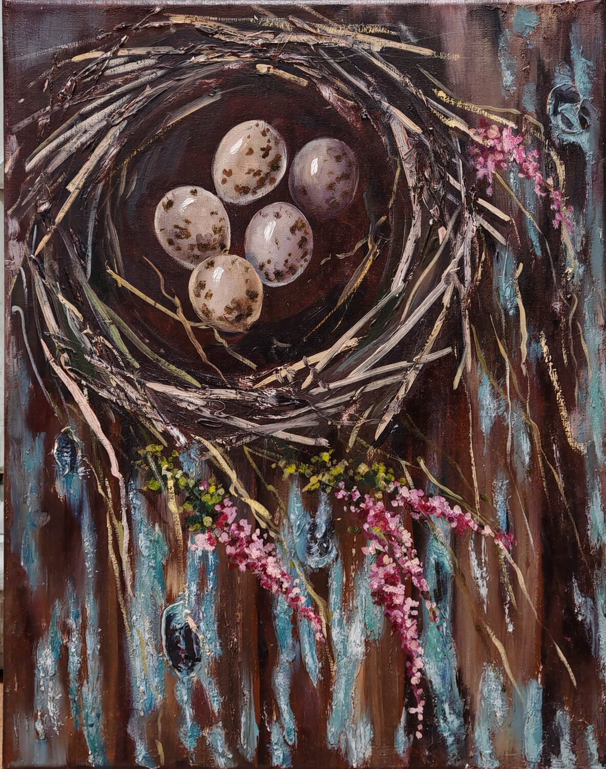 Quail’s Nest Galina Kolomenskaya Original painting for sale