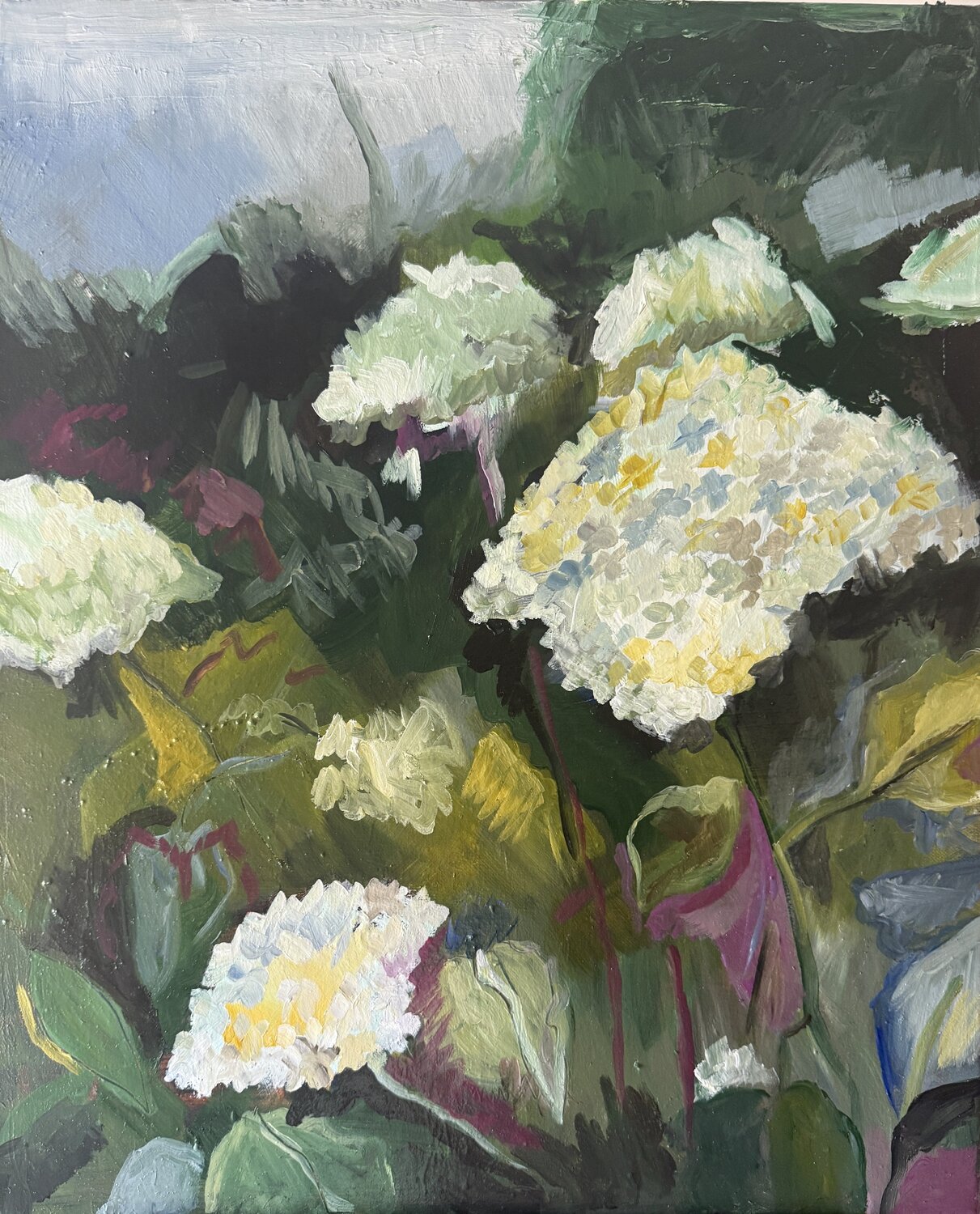 Le murmure des Hydrangéas LAURE SAIGNE Original painting for sale