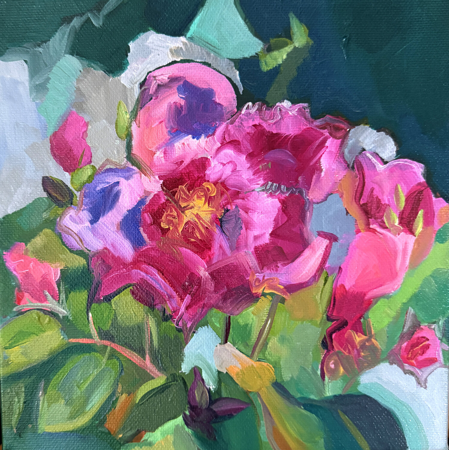 Roses au matin LAURE SAIGNE Original painting for sale