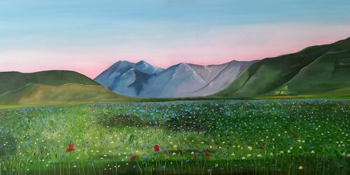 Paesaggio con fiori di campo by Morena Caliendo, Painting for Sale on Select