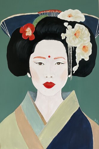 Geisha by Ajten Ramadani, Painting for Sale on Select