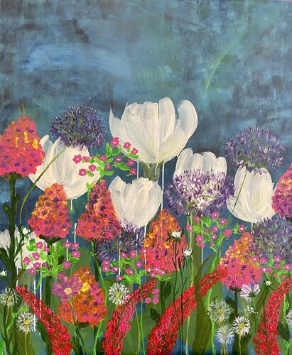 Wild Flowers by Ajten Ramadani, Painting for Sale on Select