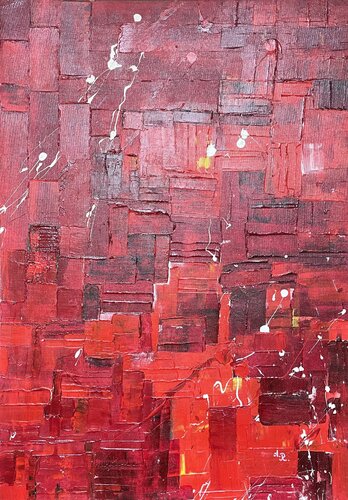 Red abstraction by Ajten Ramadani, Painting for Sale on Select