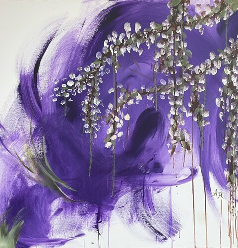 Behind the purple shadow by Ajten Ramadani, Painting for Sale on Select