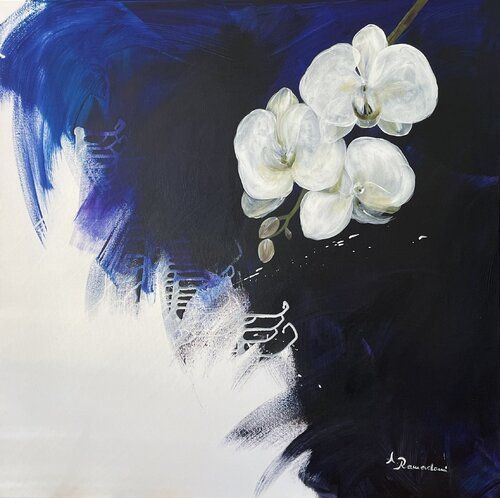 Weiße Orchidee by Ajten Ramadani, Painting for Sale on Select