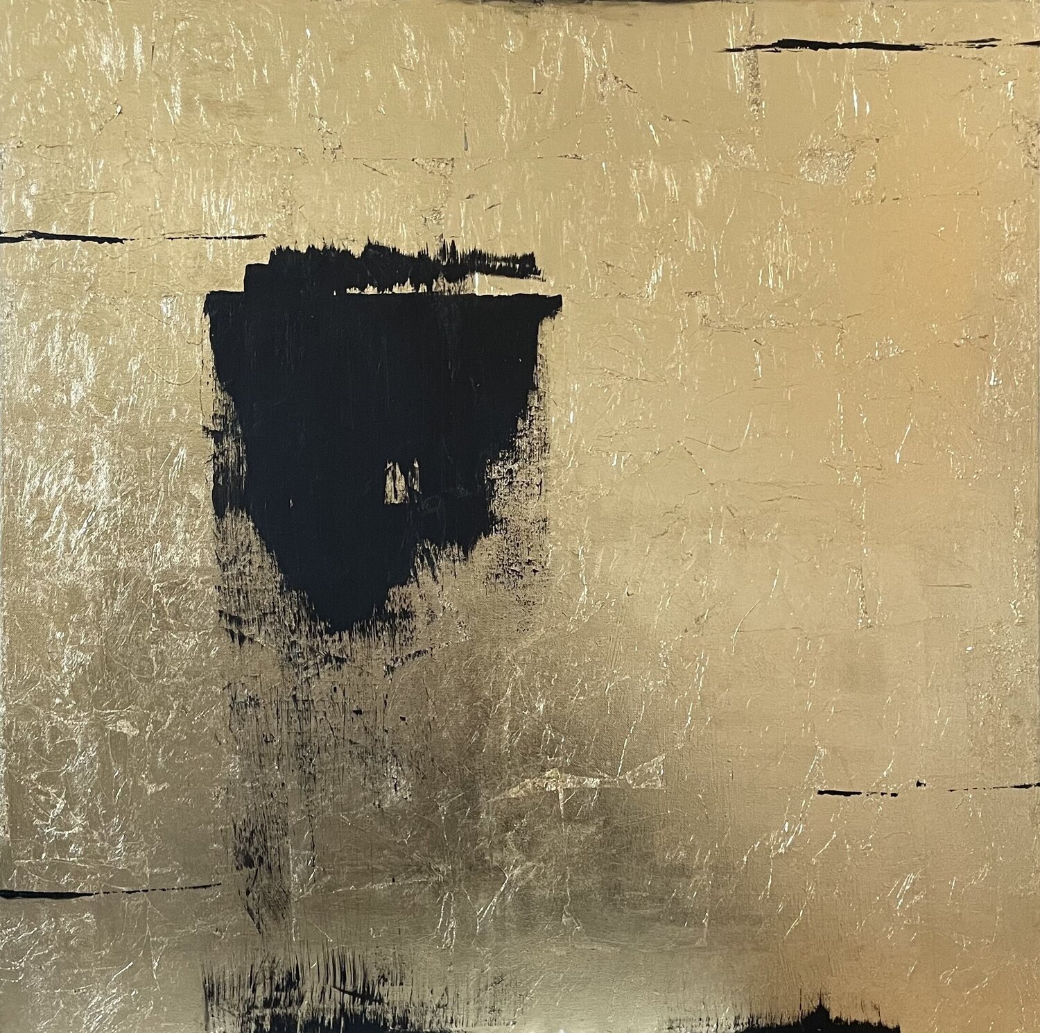 Black and Gold Ajten Ramadani Original painting for sale