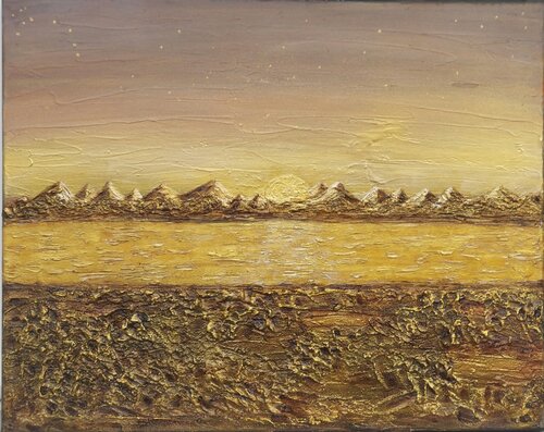 goldene Landschaft by Irene Mitawski, Painting for Sale on Select