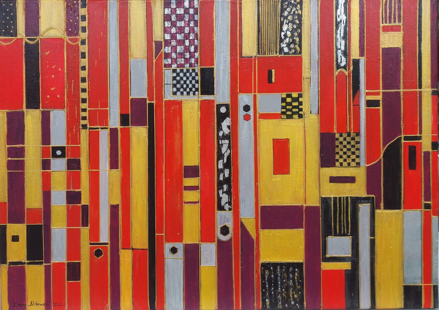 fröhliche Geometrie Irene Mitawski Original painting for sale