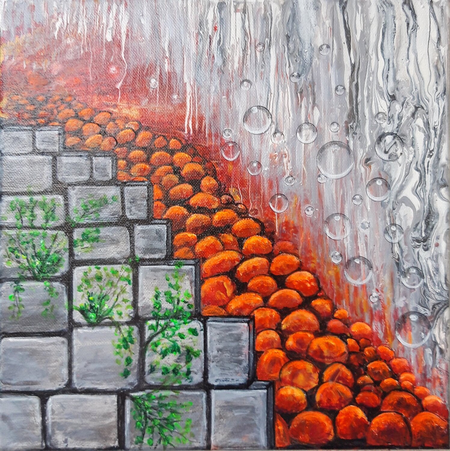 Steine und Tropfen Irene Mitawski Original painting for sale