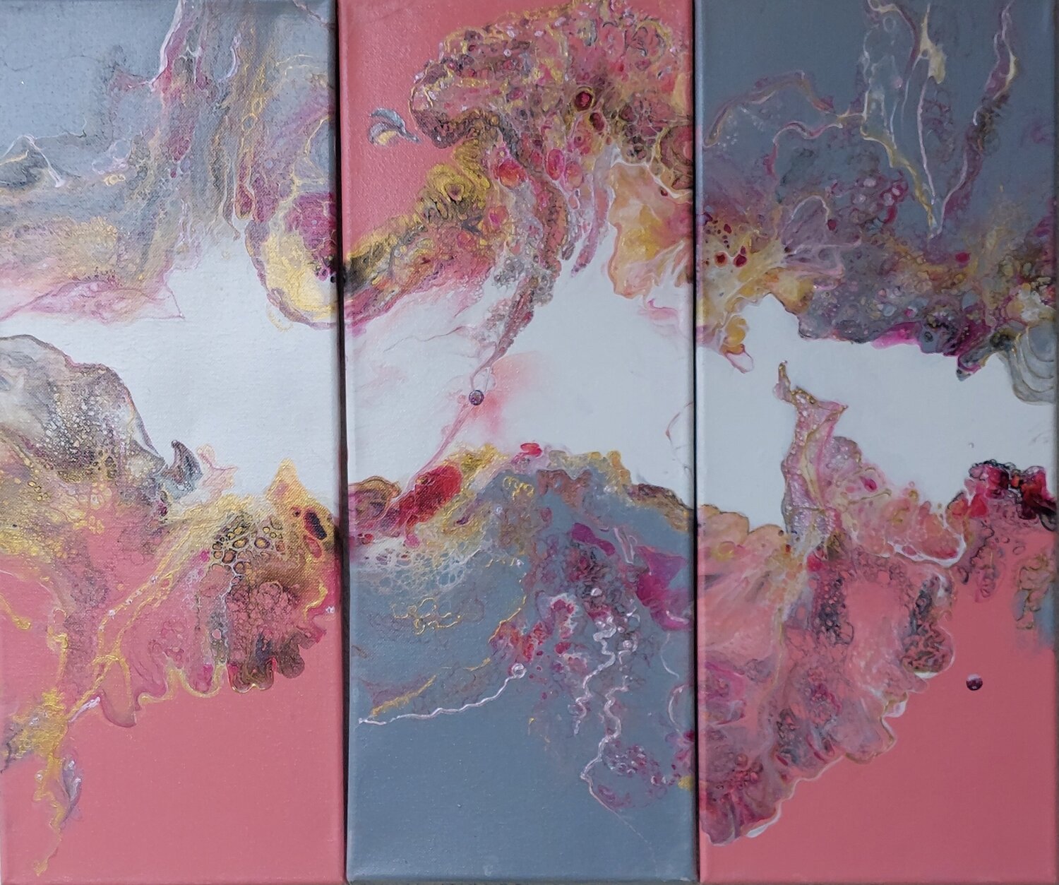 Triptychon „Zärtlichkeit“ Irene Mitawski Original painting for sale