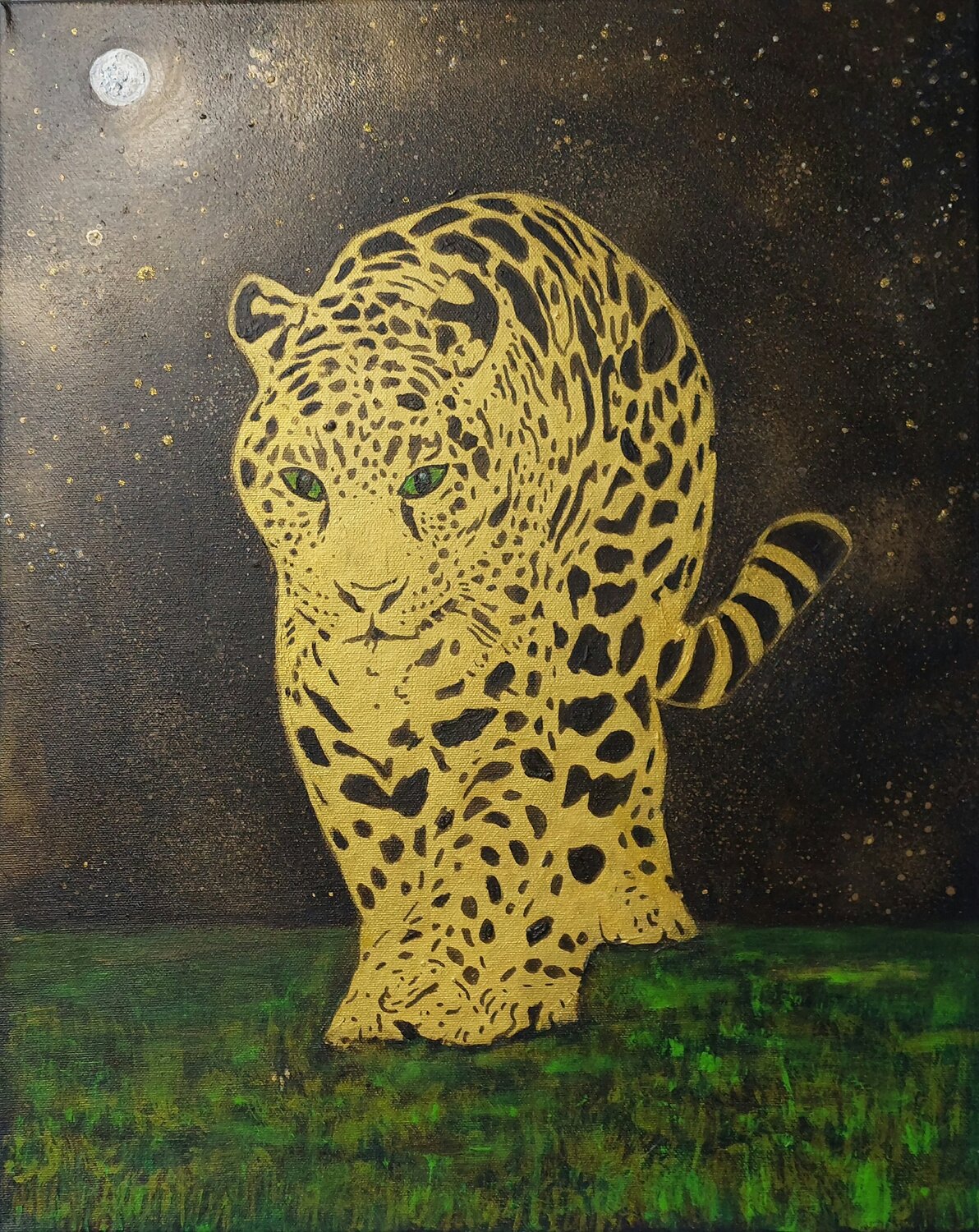 Goldener Leopard Irene Mitawski Original painting for sale