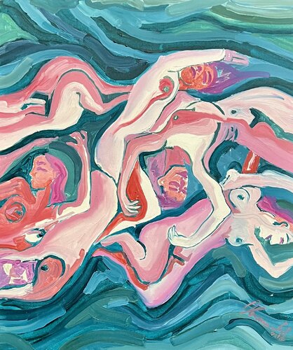Flowing Down the River by Aleksey Ovsyannikov, Painting for Sale on Select