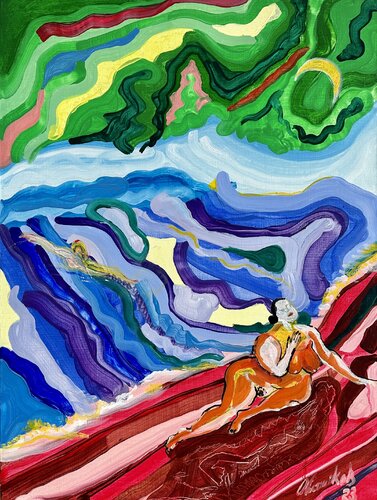 NIGHT SWIMMING by Aleksey Ovsyannikov, Painting for Sale on Select