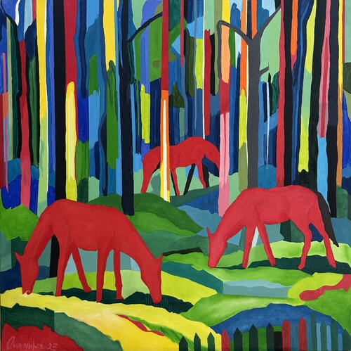 Лошади крови, пьют кровь by Aleksey Ovsyannikov, Painting for Sale on Select