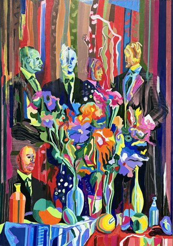 Between Then and Now, a Bouquet of Flowers by Алексей Овсянников, Painting for Sale on Select