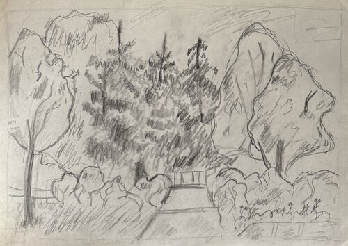 Soligorsk Outskirts Sketch: Echoes of a Softer Era" (1999) von Алексей Овсянников, Zeichnungen kaufen auf Select
