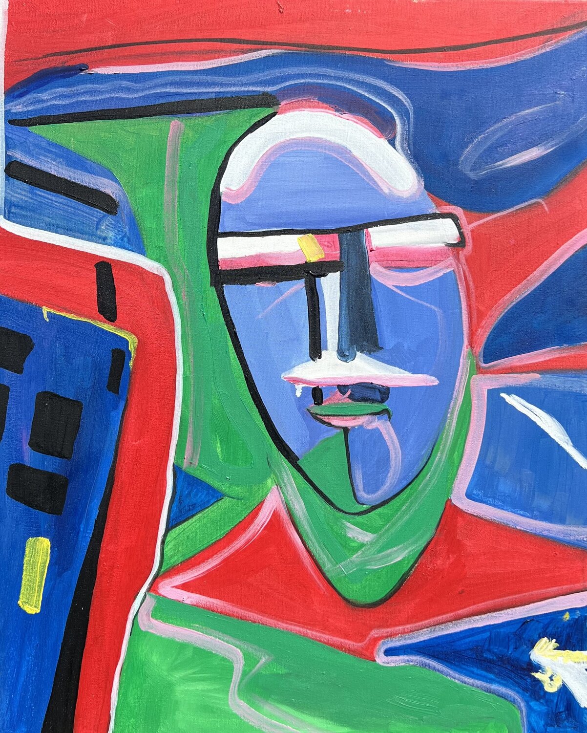 Face in the City Fog Aleksey Ovsyannikov Original painting for sale