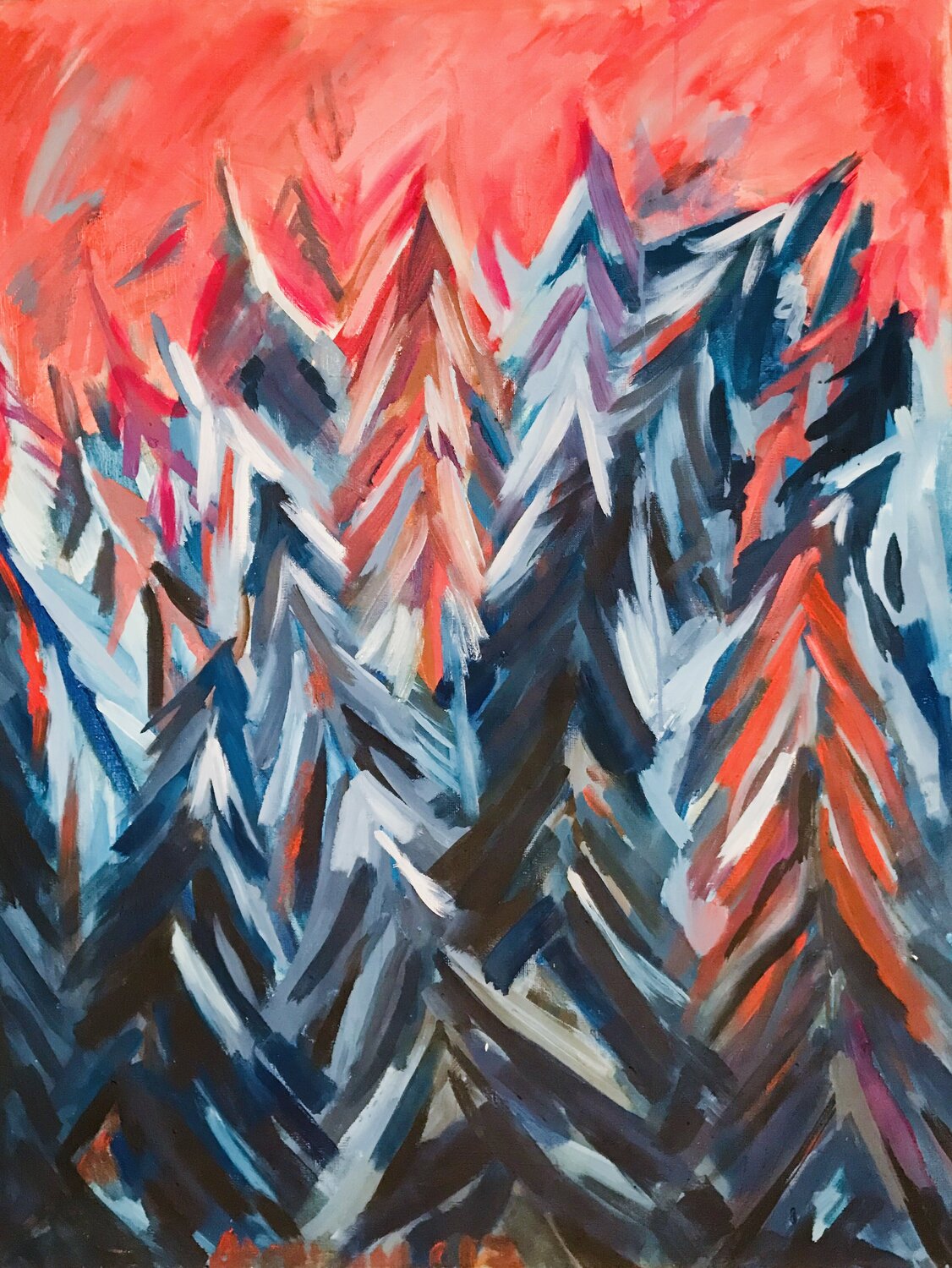 Night pine forest Aleksey Ovsyannikov Original painting for sale