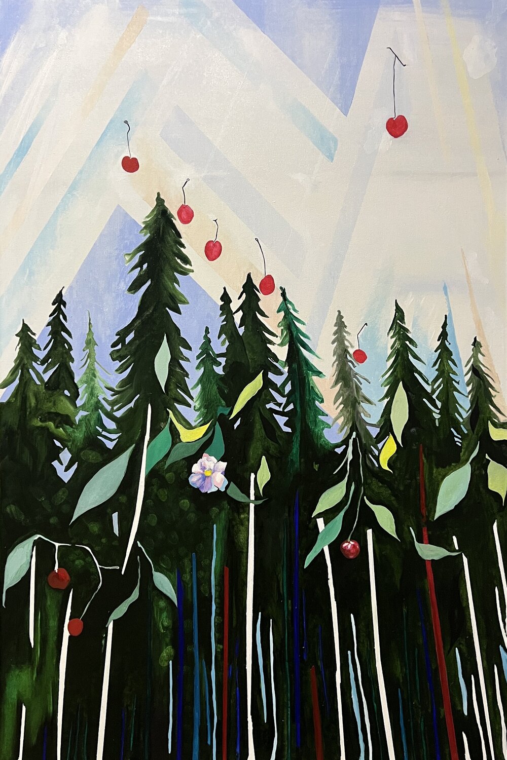 Cherry sky Aleksey Ovsyannikov Original painting for sale