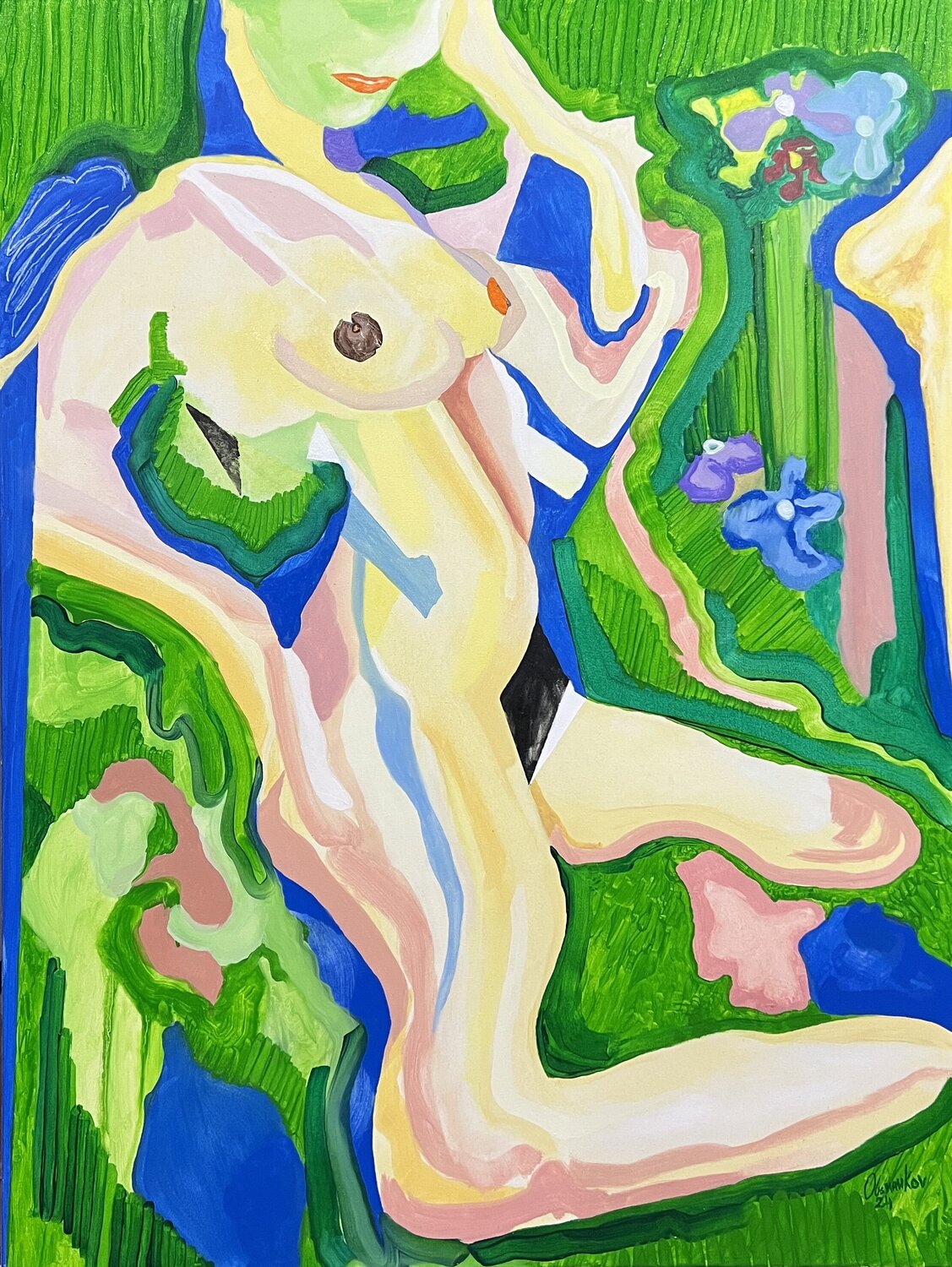 Green Aleksey Ovsyannikov Original painting for sale