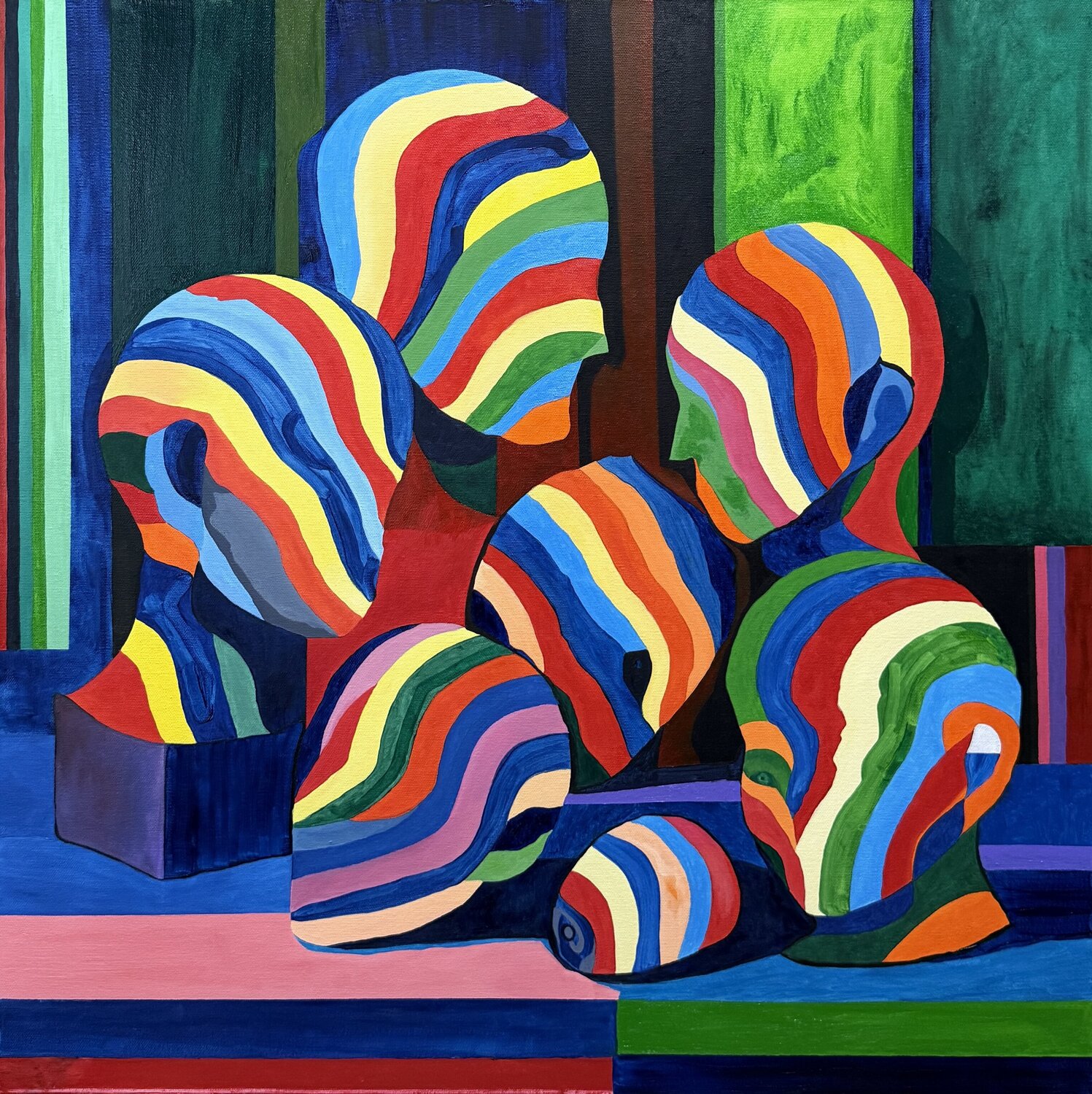 Veil of Souls: Shadows Behind Aleksey Ovsyannikov Original painting for sale