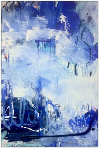 mach doch mal (in) blau by Martina Furk, Painting for Sale on Select