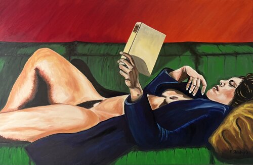 Die Leserin by Reiner Stening, Painting for Sale on Select